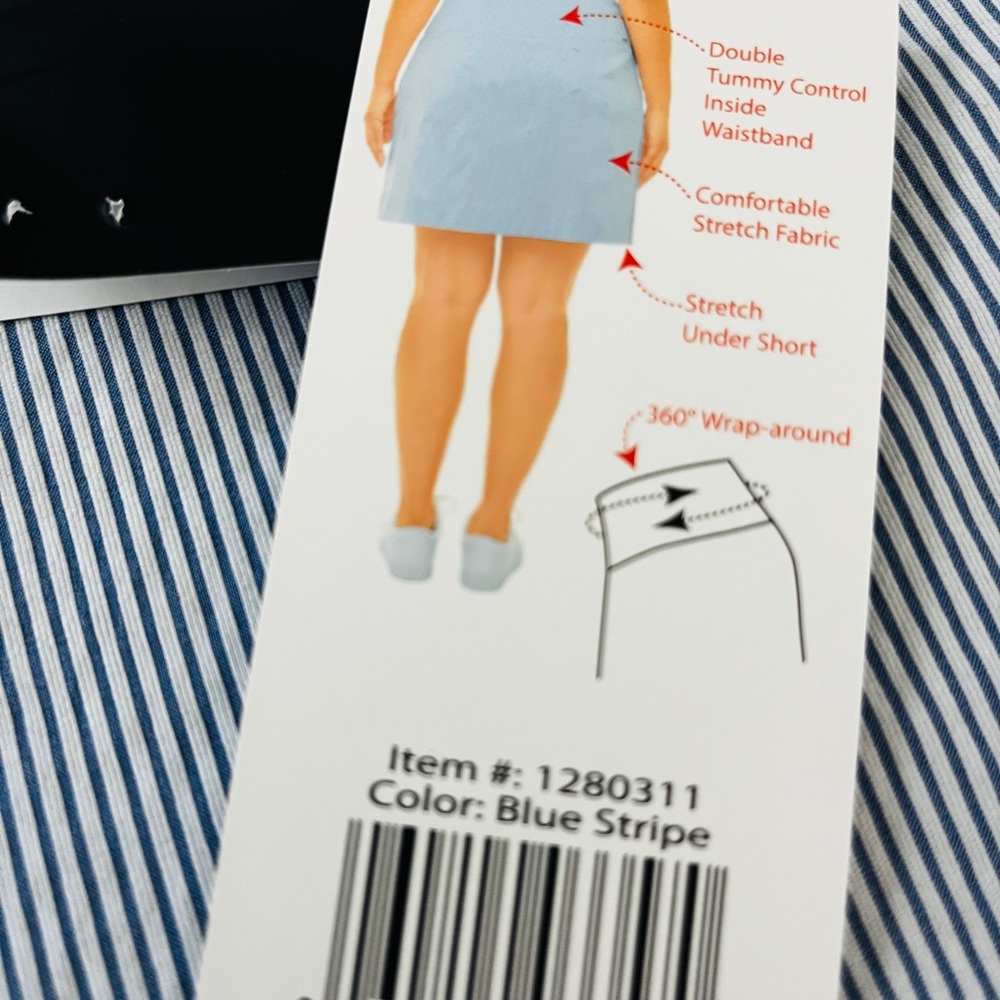 S and Co Women’s stripped Skort with Tummy Control - Picture 5 of 5